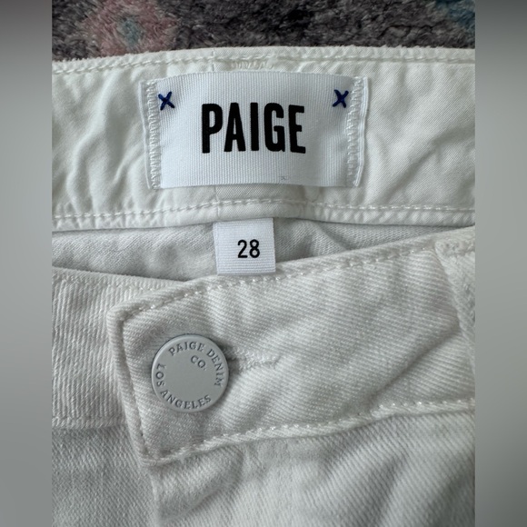 NWT Paige Fiona Optic White Distressed Flare Jeans Size 28 - Picture 3 of 9